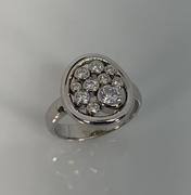 14k White Gold Bubble Diamond Ring