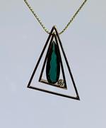 14kt Yellow Gold and Tourmaline and Diamond Pendant