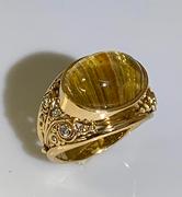 14k Yellow Gold Rutile Quartz Ring