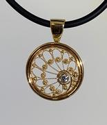 14kt Yellow Filagree with a Diamond Pendant