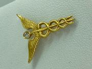 14k Medical Pin with Diamond