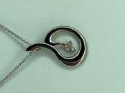 14k White Gold Freeform Diamond Pendant