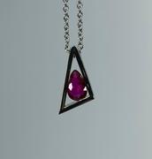 14k White Gold Ruby Pendant