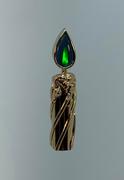 14k Yellow Gold Opal Candle Pendant