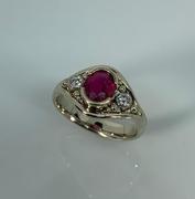 14k White Gold Ruby and Diamond Ring