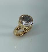 14k Yellow Gold Optic Quartz Ring