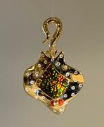 14k Yellow Gold Fire Agate Stingray Pendant