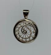 14k White Gold Filigree Pendant