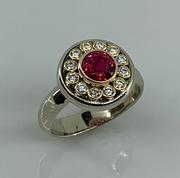 14k Two Toned Gold Diamond and Spinal Ring