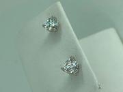 14k White Gold Moissanite Earrings