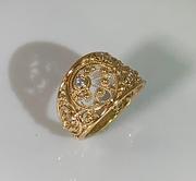 114kt Yellow Gold Cigar Band and  Diamonds