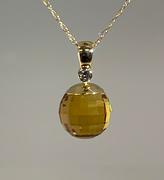 14kt Yellow Gold Citrine Briolette Pendant