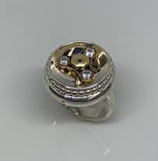 Sterling Silver and 14k Yellow Gold Figet Spinner Ring