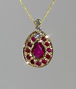 14kt. Yellow Gold Ruby and Diamond Pendant