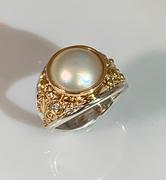 Sterling Silver & 14kt Yellow Mabe Pearl Ring