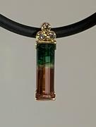 14kt Yellow Gold Tourmaline and Diamond Pendant
