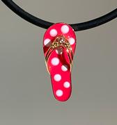 14k Yellow and Sterling Silver Flip Flop Pendant