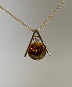 14ky Sphene & Diamond Pendant