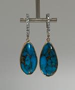 14k Yellow Gold & Sterling Silver Dangle Earrings