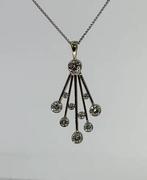 14k White Gold Waterfall Diamond Pendant