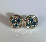 14KW Blue Diamond Stud Earring 