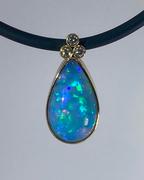 14kt Yellow Gold Opal & Diamond Pendant